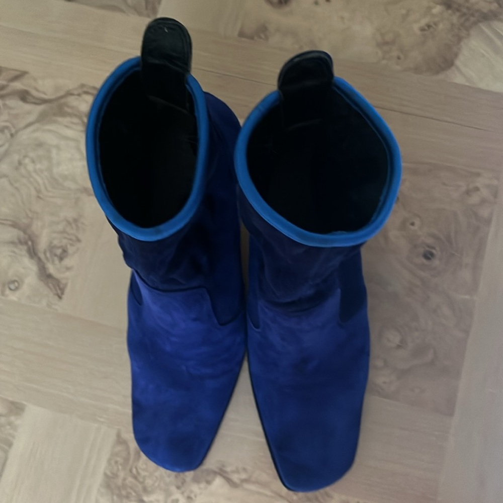 Loriblu Womens Booties Genuine Leather (Suede) Hi hill Colour Blue - Picture 4 of 5